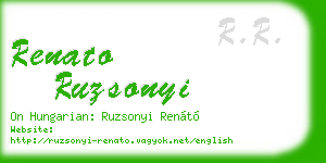 renato ruzsonyi business card