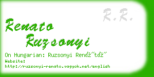 renato ruzsonyi business card